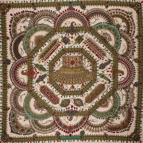 Hermes Parures des Maharajas Cashmere Silk Shawl Scarf - Picture 3 of 15